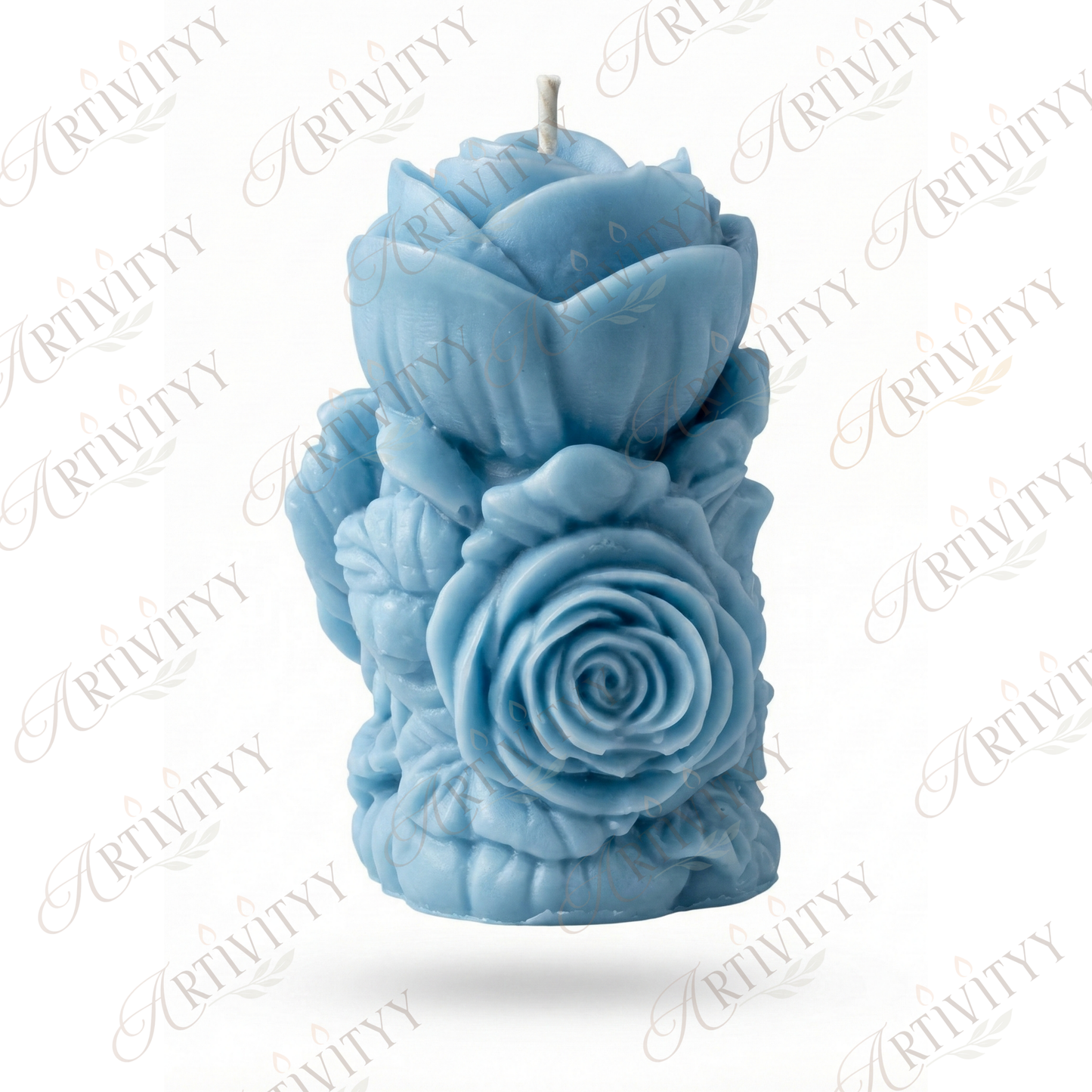 Rose Pillar Candle 3D
