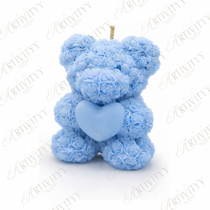 Teddy With A Heart Candle 3D
