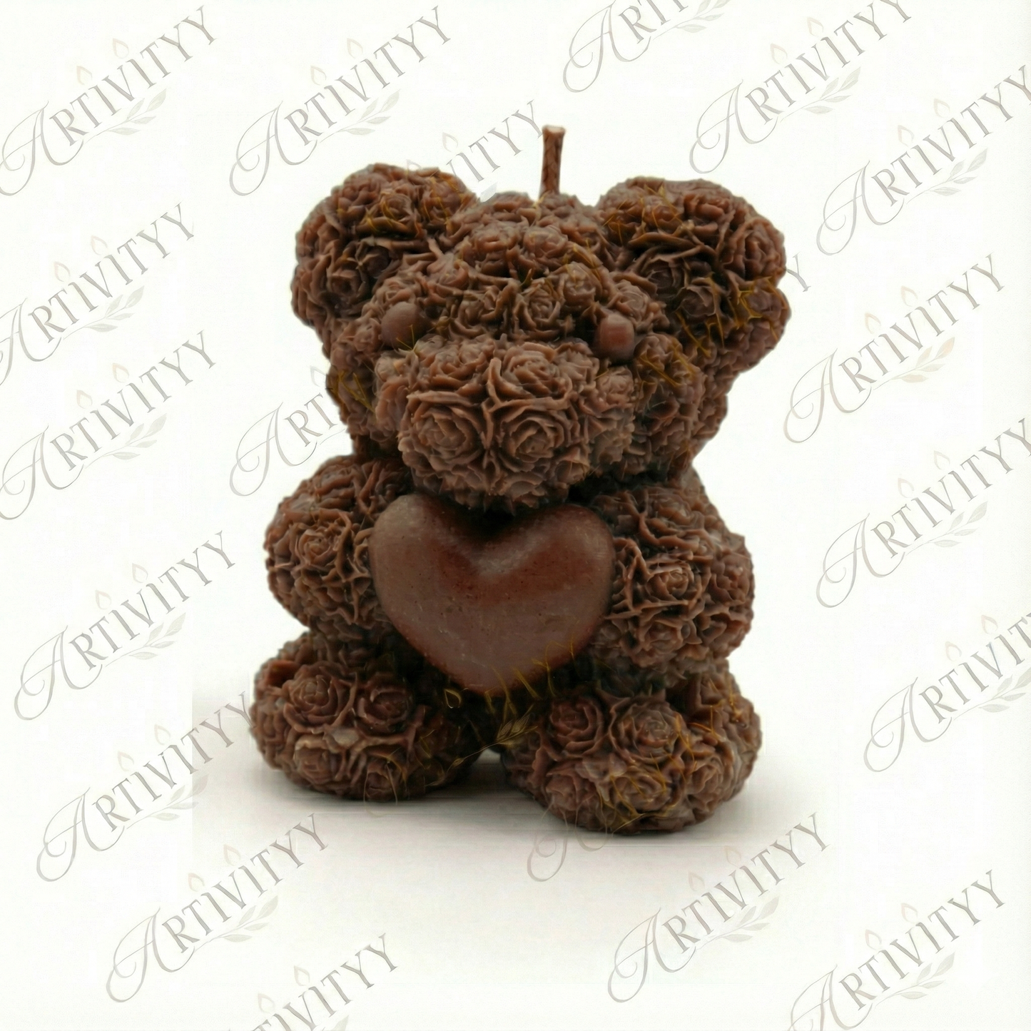 Teddy With A Heart Candle 3D