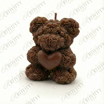 Teddy With A Heart Candle 3D