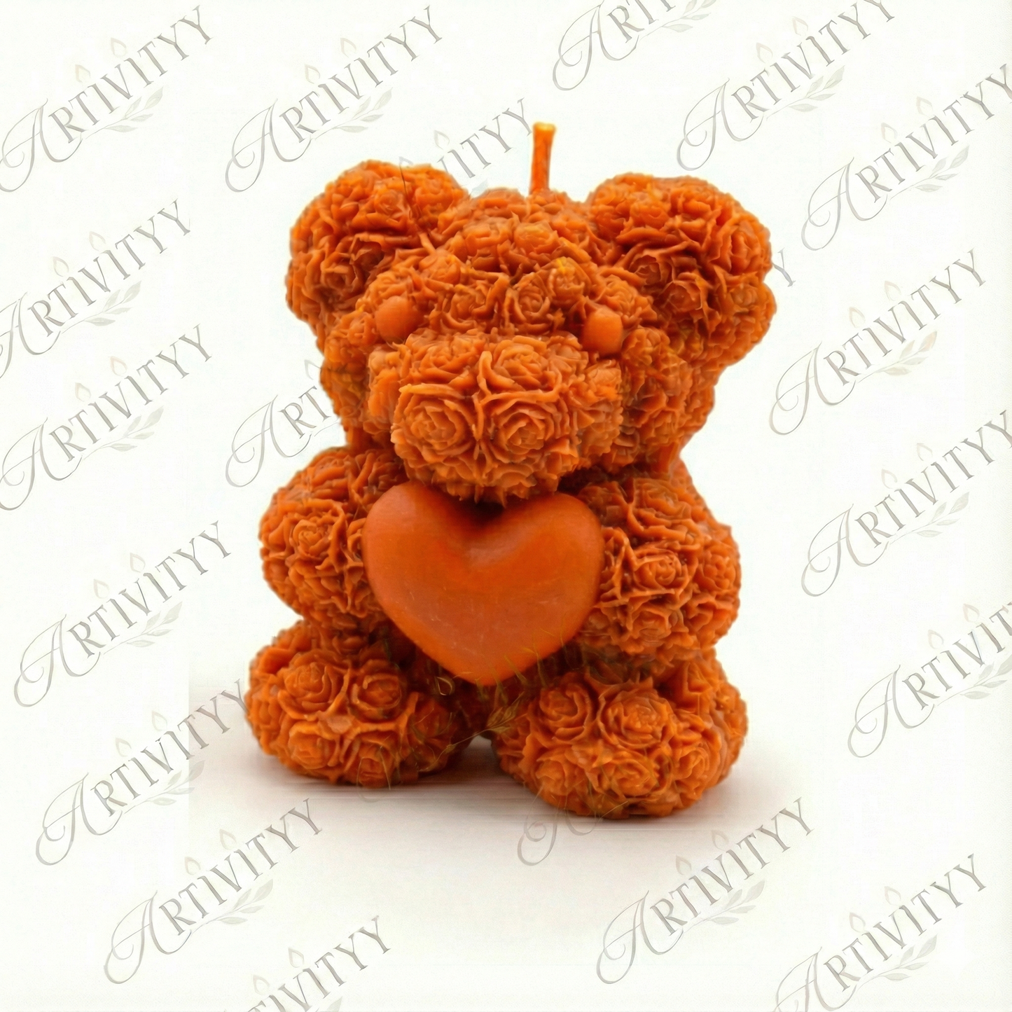 Teddy With A Heart Candle 3D
