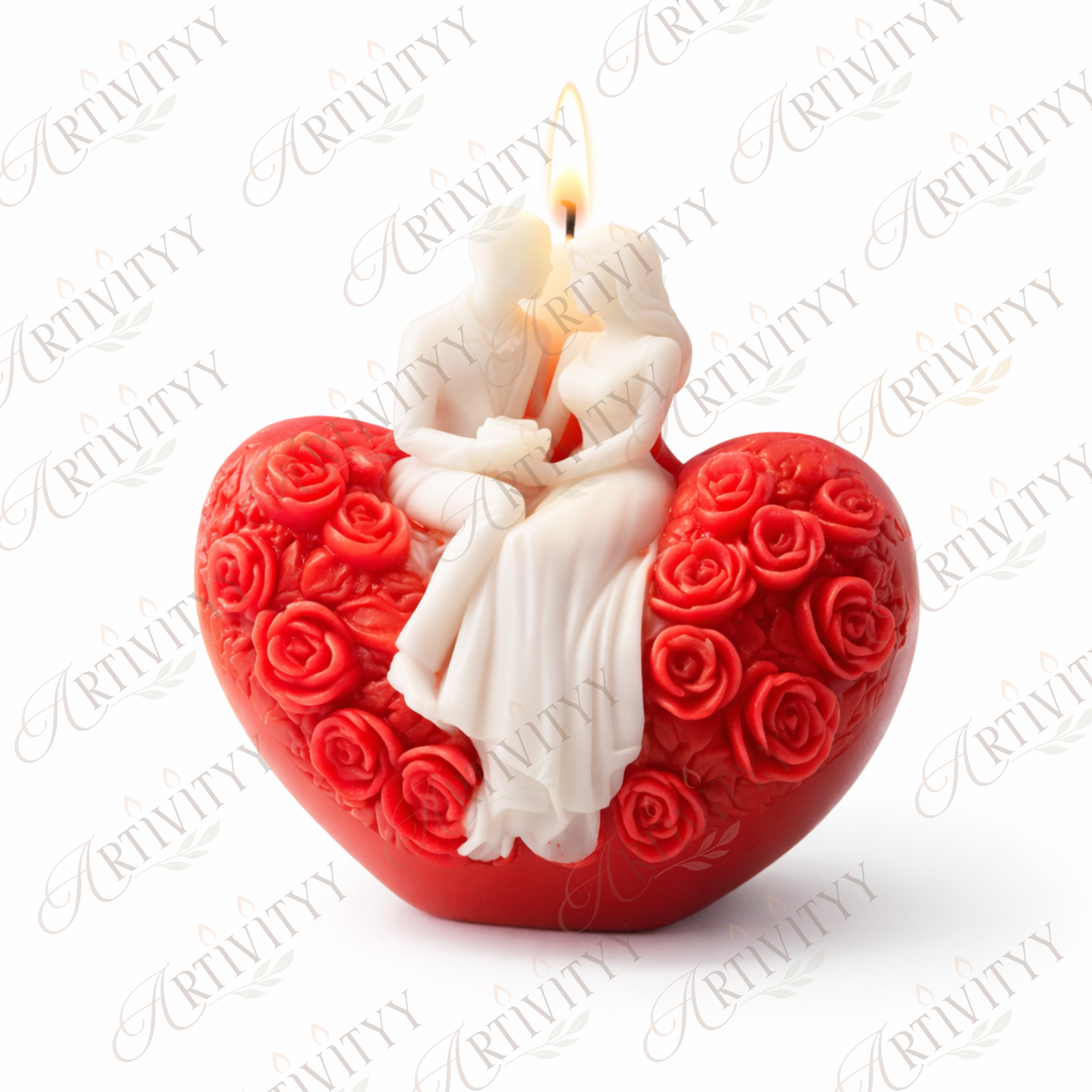 Couple on Heart Silicone Candle Mould