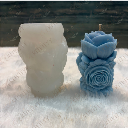 Rose Pillar Candle Mould (SM-006)