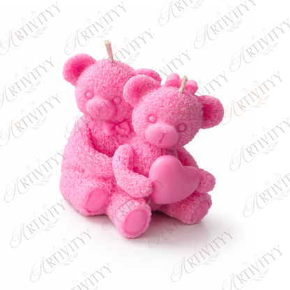 Couple Teddy Candle 3D