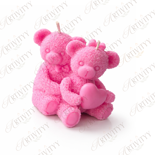 Couple Teddy Candle 3D