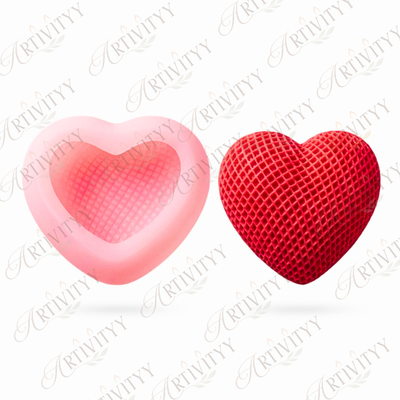 Dotted Heart Silicone Candle Mould (SM-013)